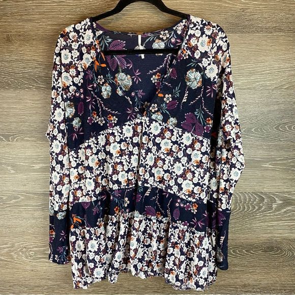 Free People Isabelle Patchwork Tunic Size Small - Picture 2 of 9